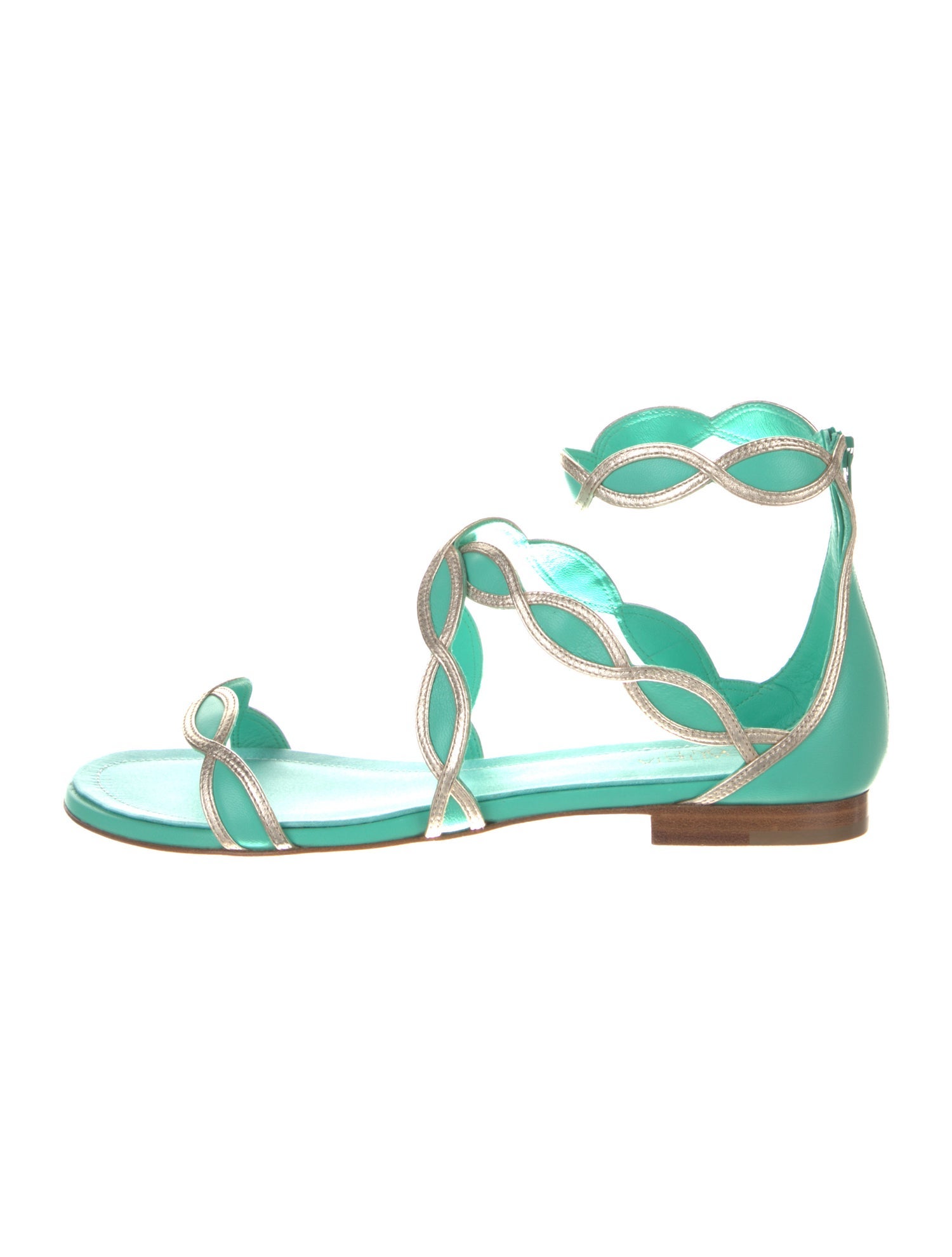 Giambattista Valli Leather Striped Sandals w/ Tags