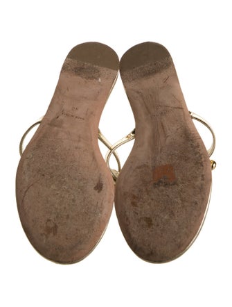 Giambattista Valli Leather Crystal Embellishments Slides