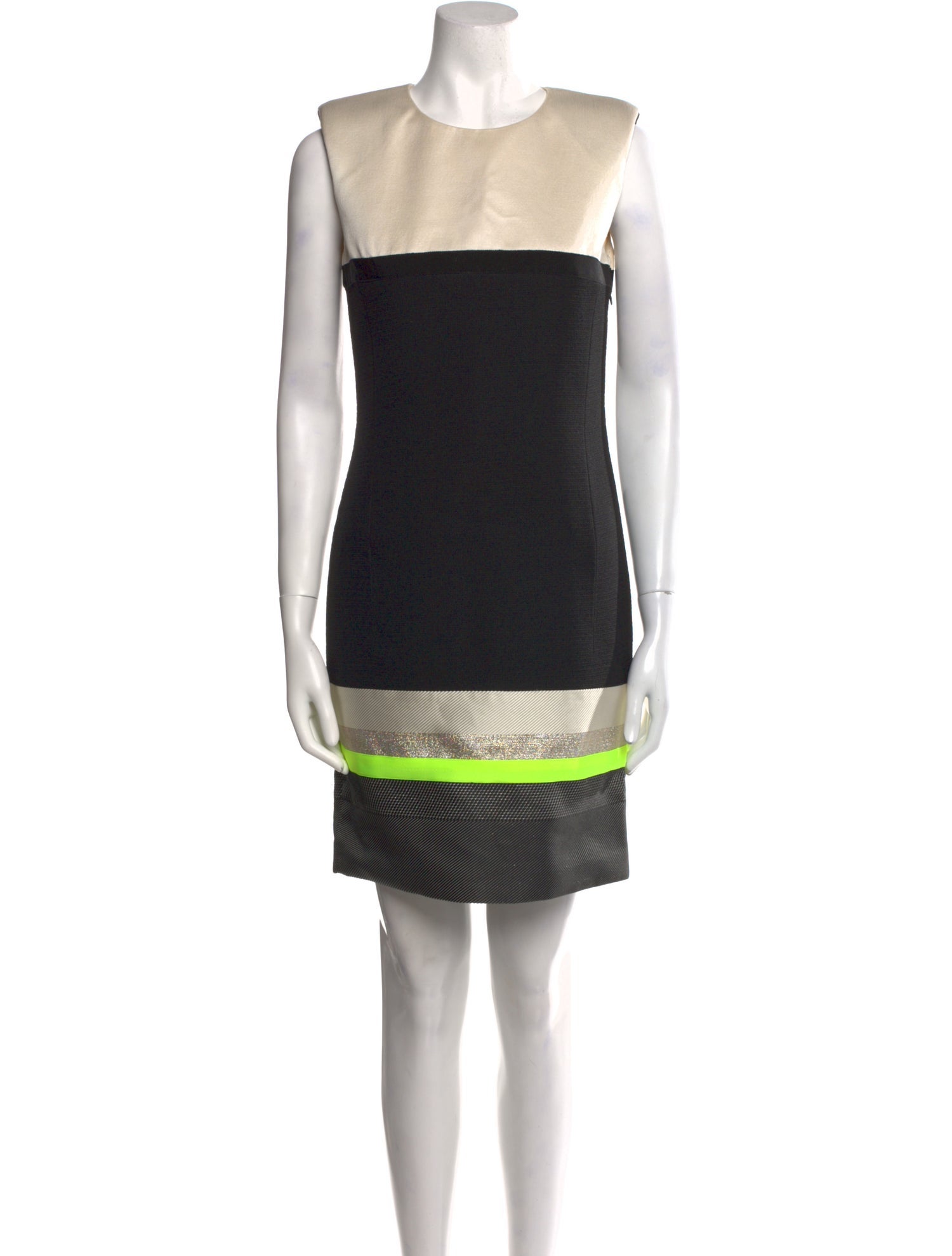 Giambattista Valli Colorblock Pattern Mini Dress