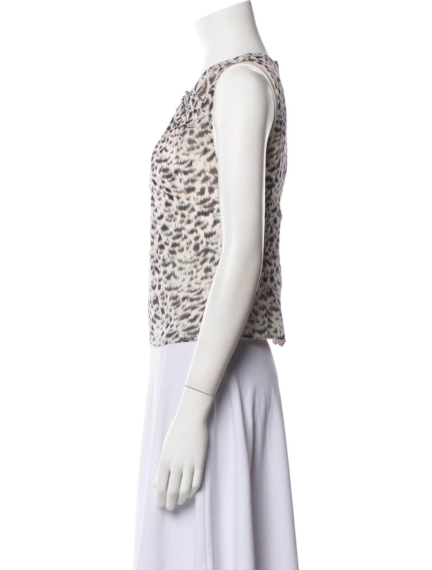 Giambattista Valli Silk Animal Print Top