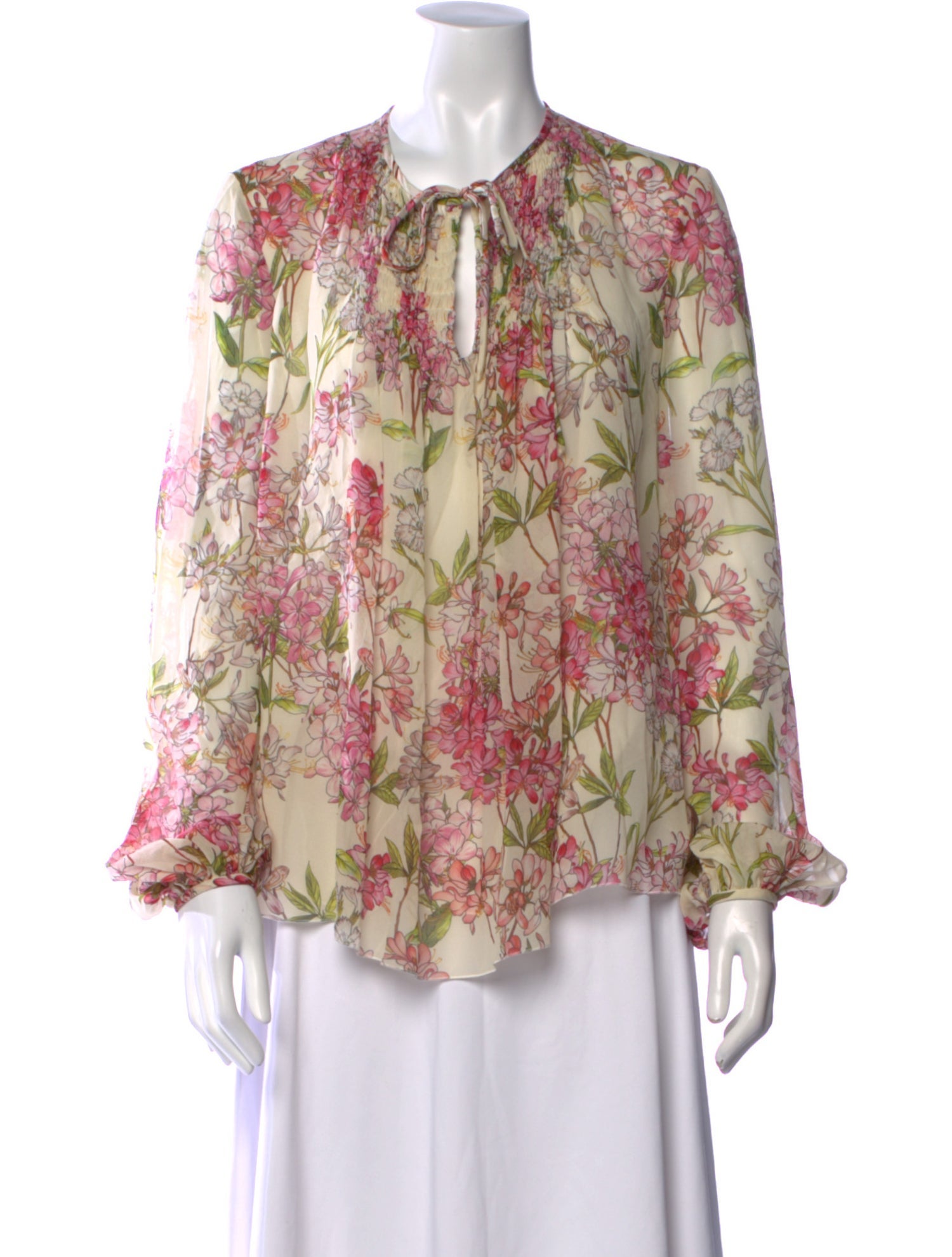 Giambattista Valli Silk Floral Print Blouse