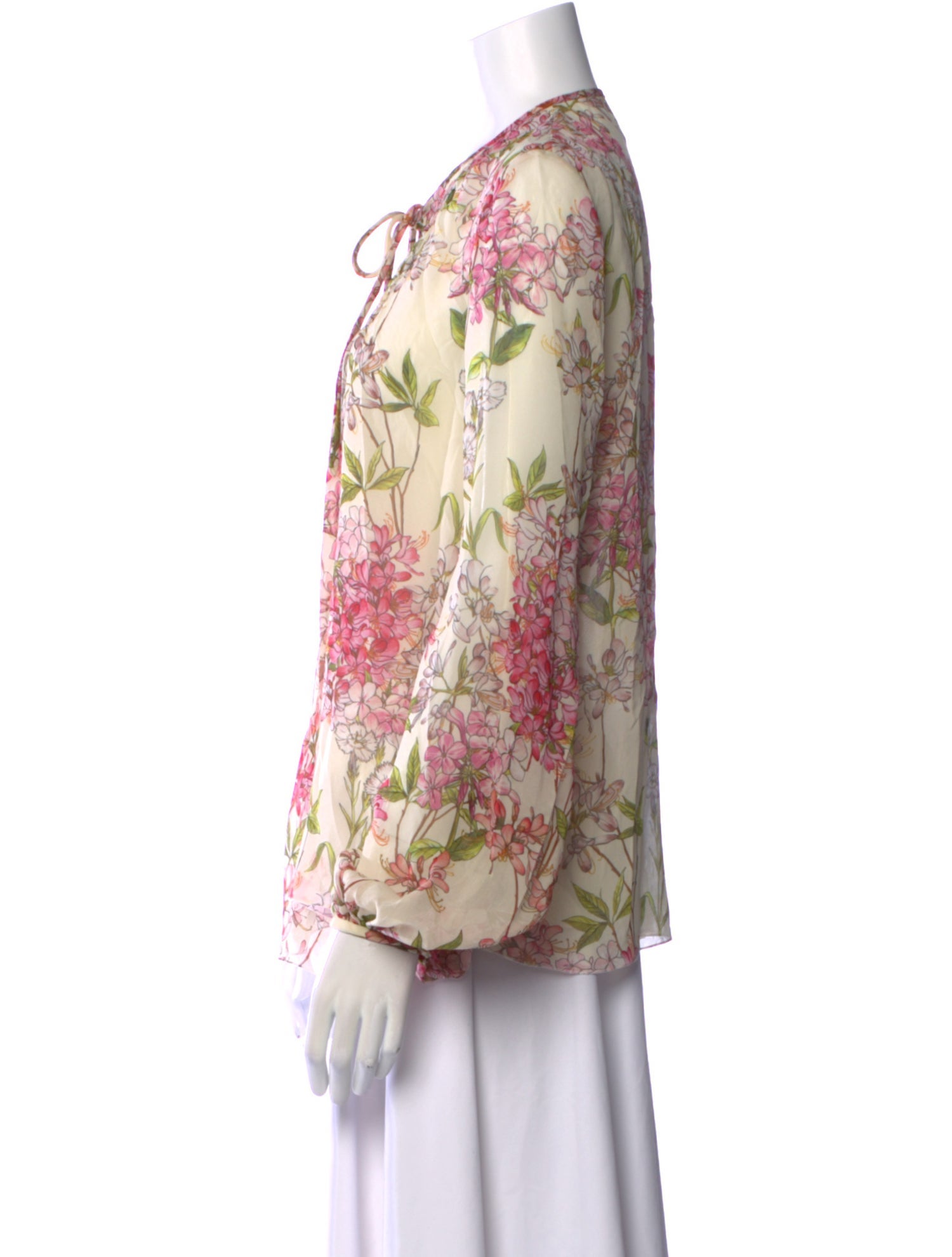 Giambattista Valli Silk Floral Print Blouse