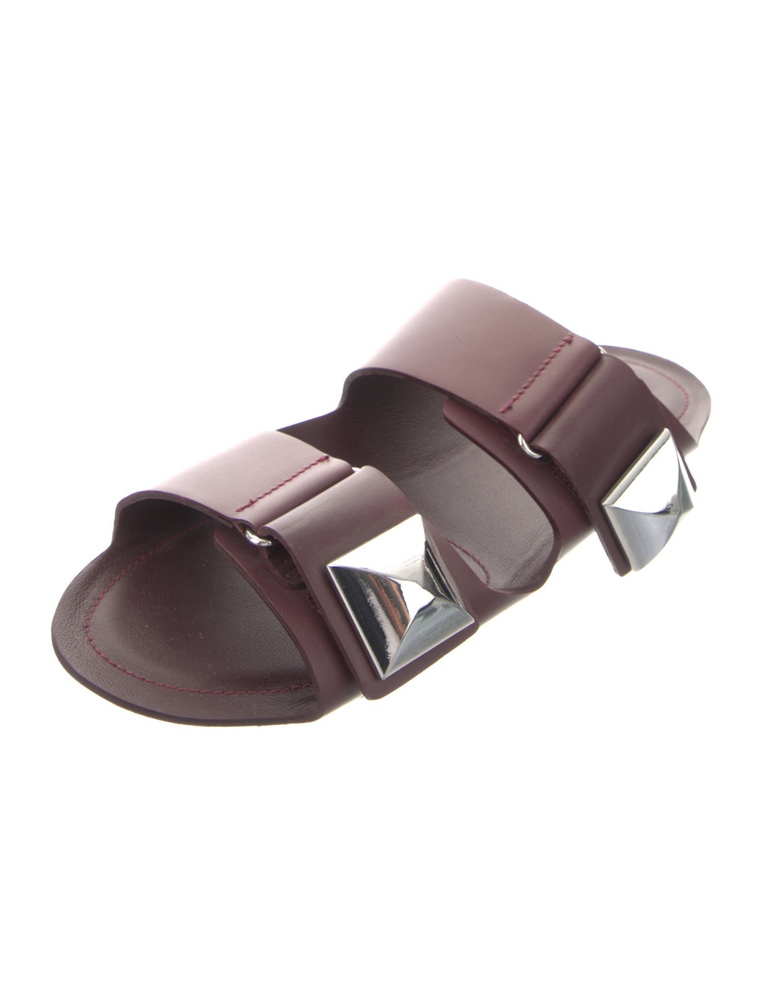 Giambattista Valli Leather Studded Accents Slingback Sandals