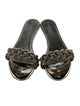 Giambattista Valli Leather Crystal Embellishments Slides