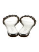Giambattista Valli Leather Crystal Embellishments Slides
