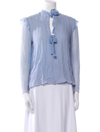 Giambattista Valli Silk Tie Neck Blouse