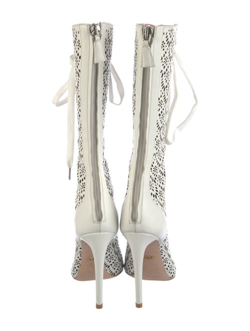 Giambattista Valli Leather Eyelet Trim Lace-Up Boots