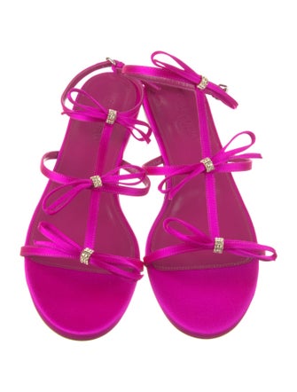 Giambattista Valli Satin Crystal Embellishments Gladiator Sandals