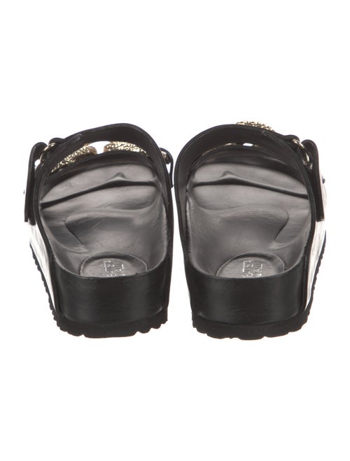 Giambattista Valli Leather Chain-Link Accents Slides