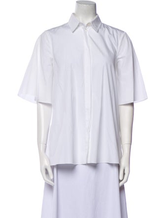Giambattista Valli Short Sleeve Button-Up Top