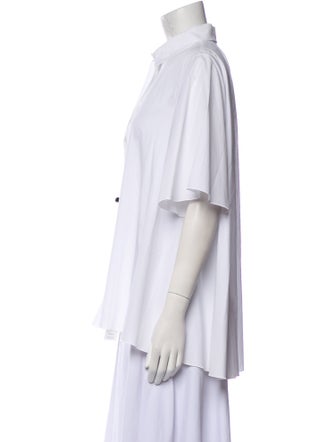 Giambattista Valli Short Sleeve Button-Up Top