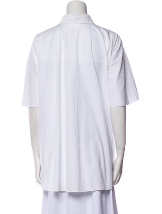 Giambattista Valli Short Sleeve Button-Up Top