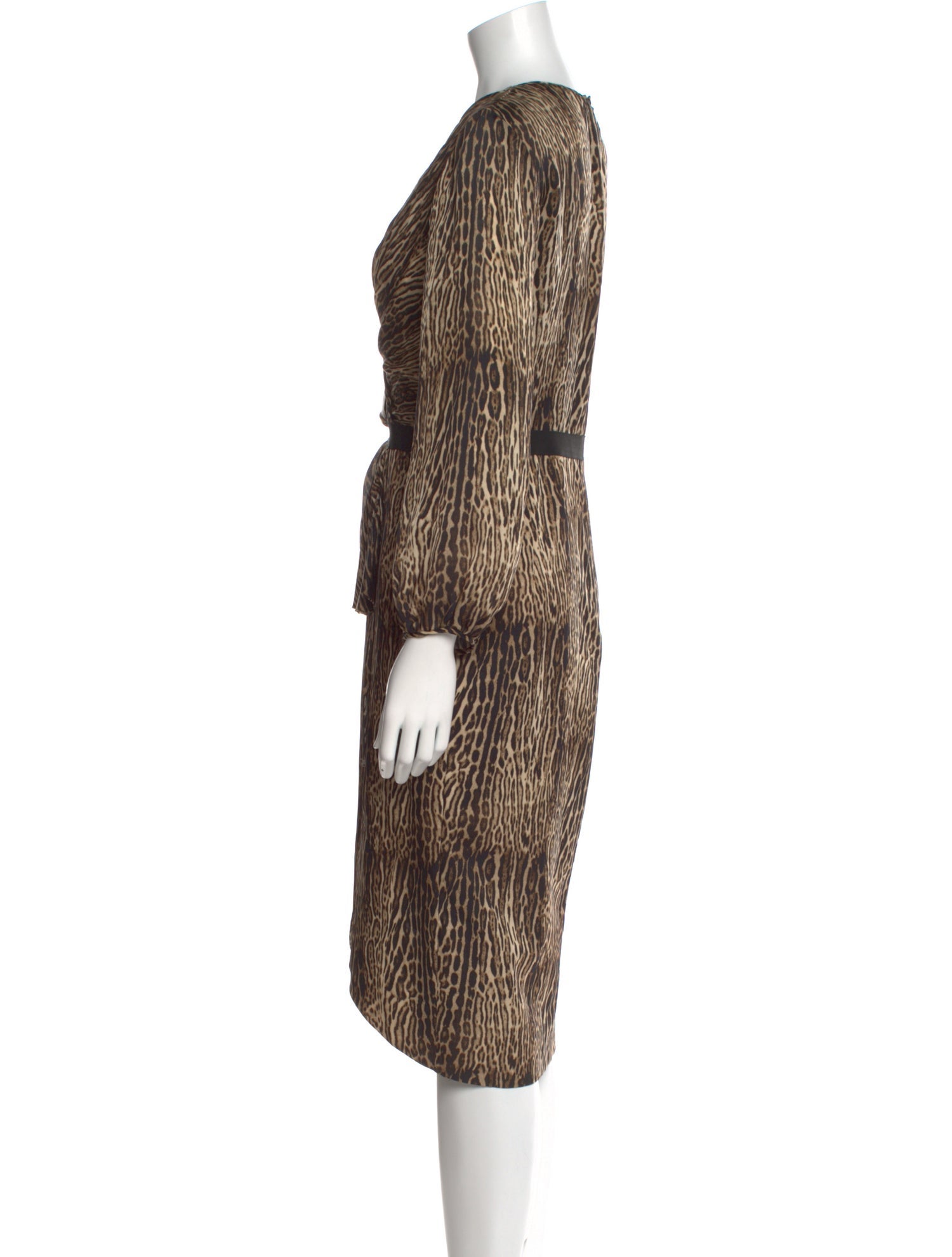 Giambattista Valli Animal Print Midi Length Dress