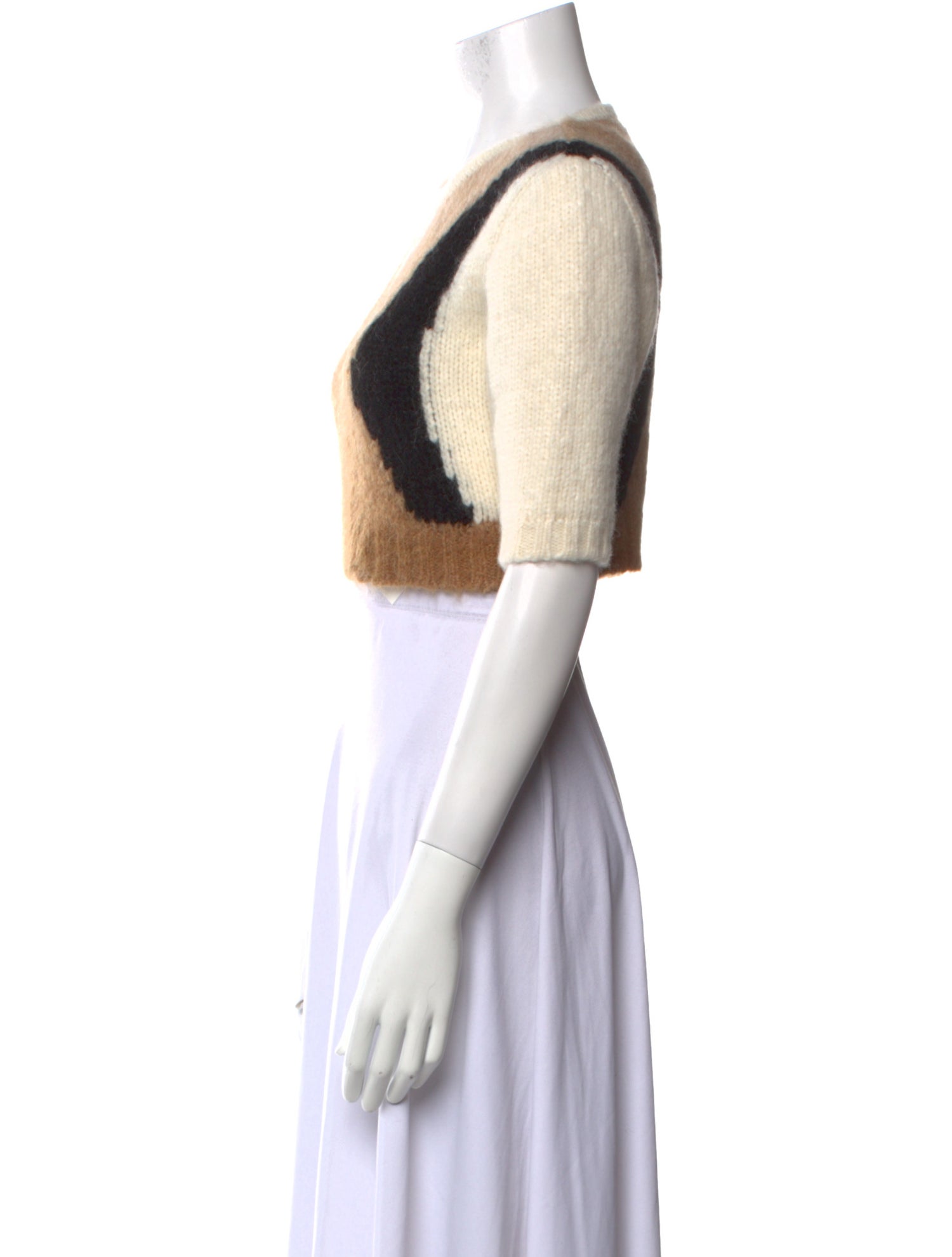 Giambattista Valli Colorblock Pattern Crew Neck Sweater