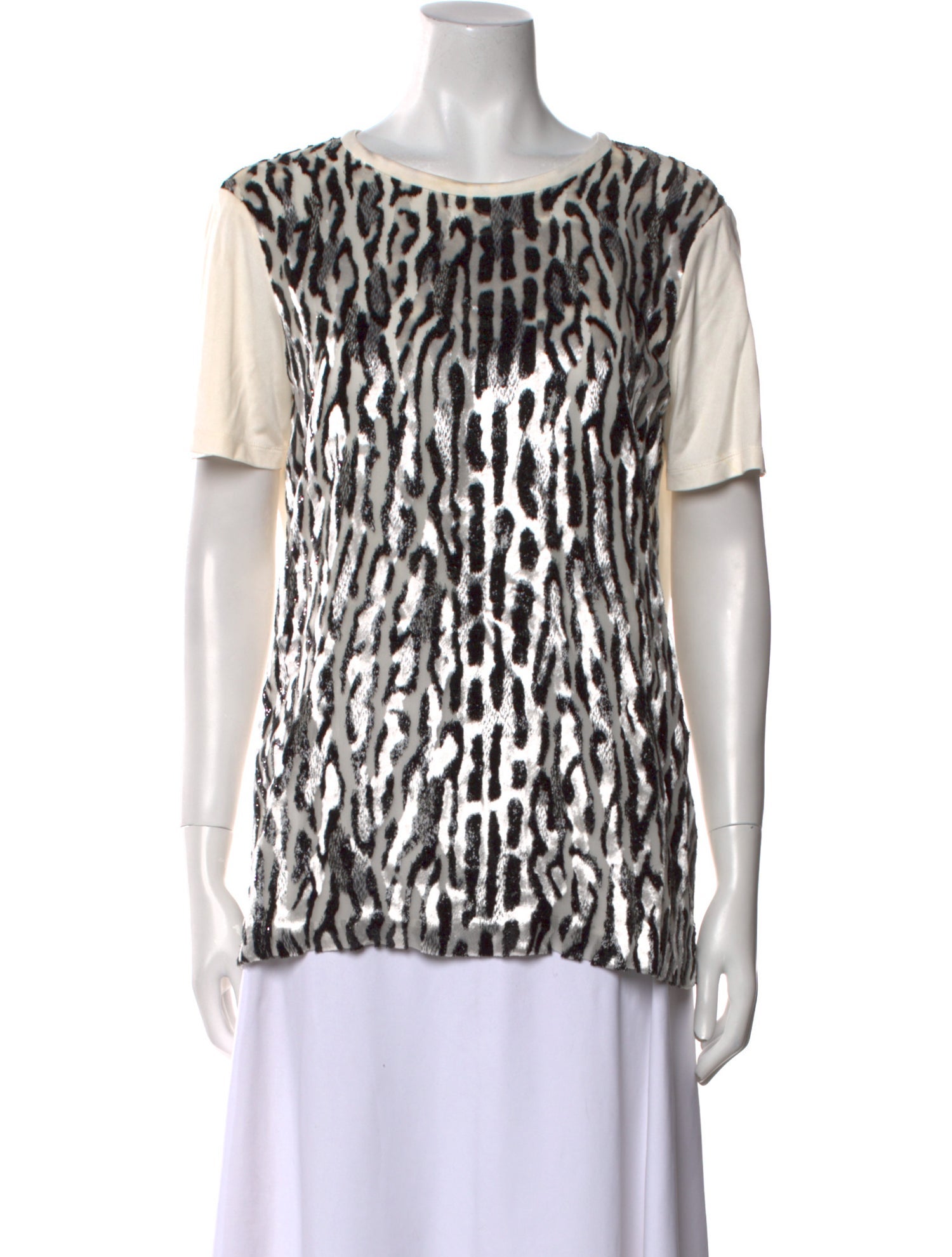 Giambattista Valli Animal Print Scoop Neck T-Shirt