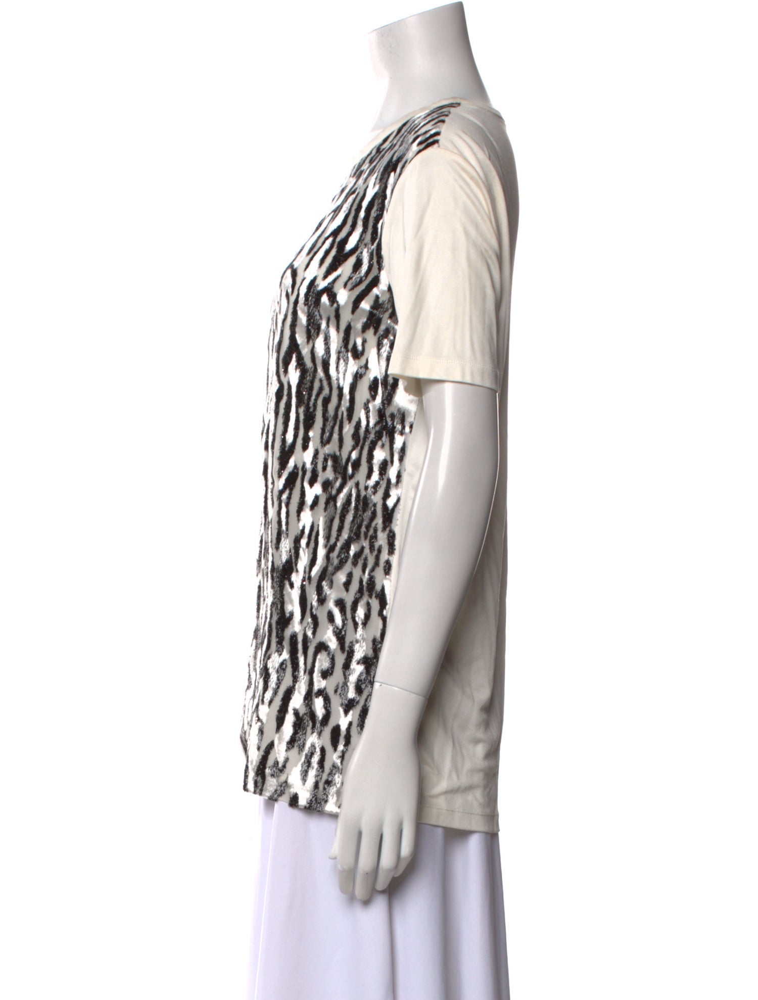 Giambattista Valli Animal Print Scoop Neck T-Shirt