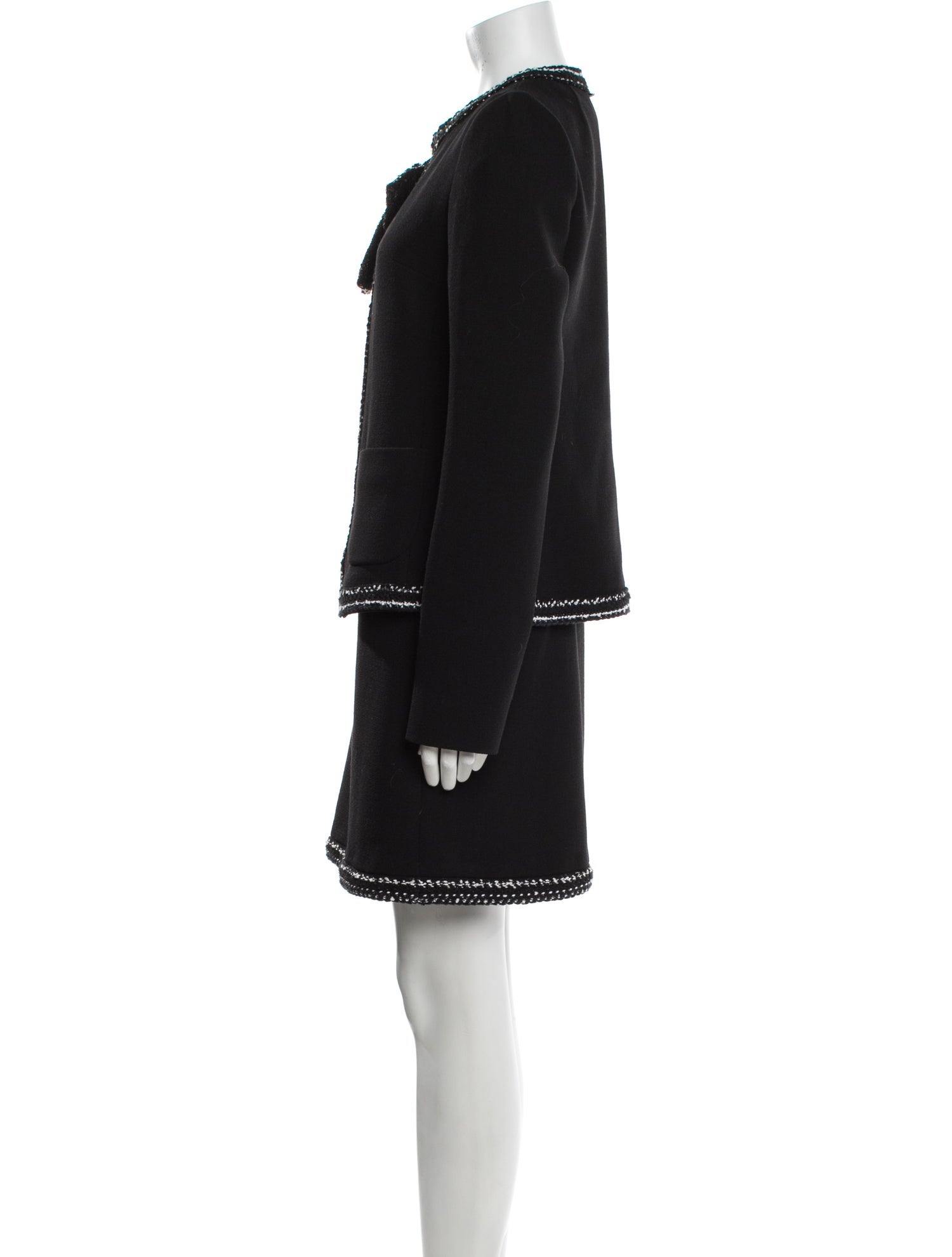 Giambattista Valli Virgin Wool Bow Accents Skirt Suit