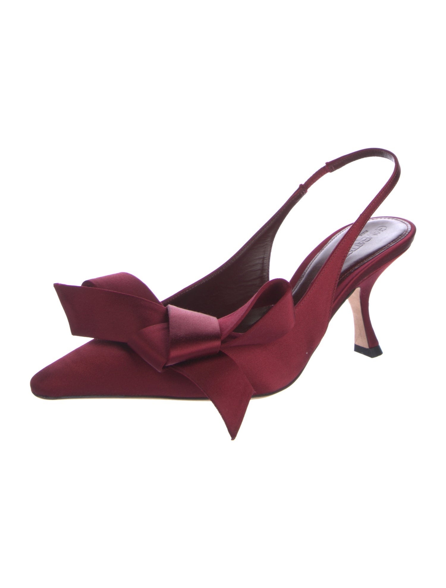 Giambattista Valli Satin Bow Accents Slingback Pumps