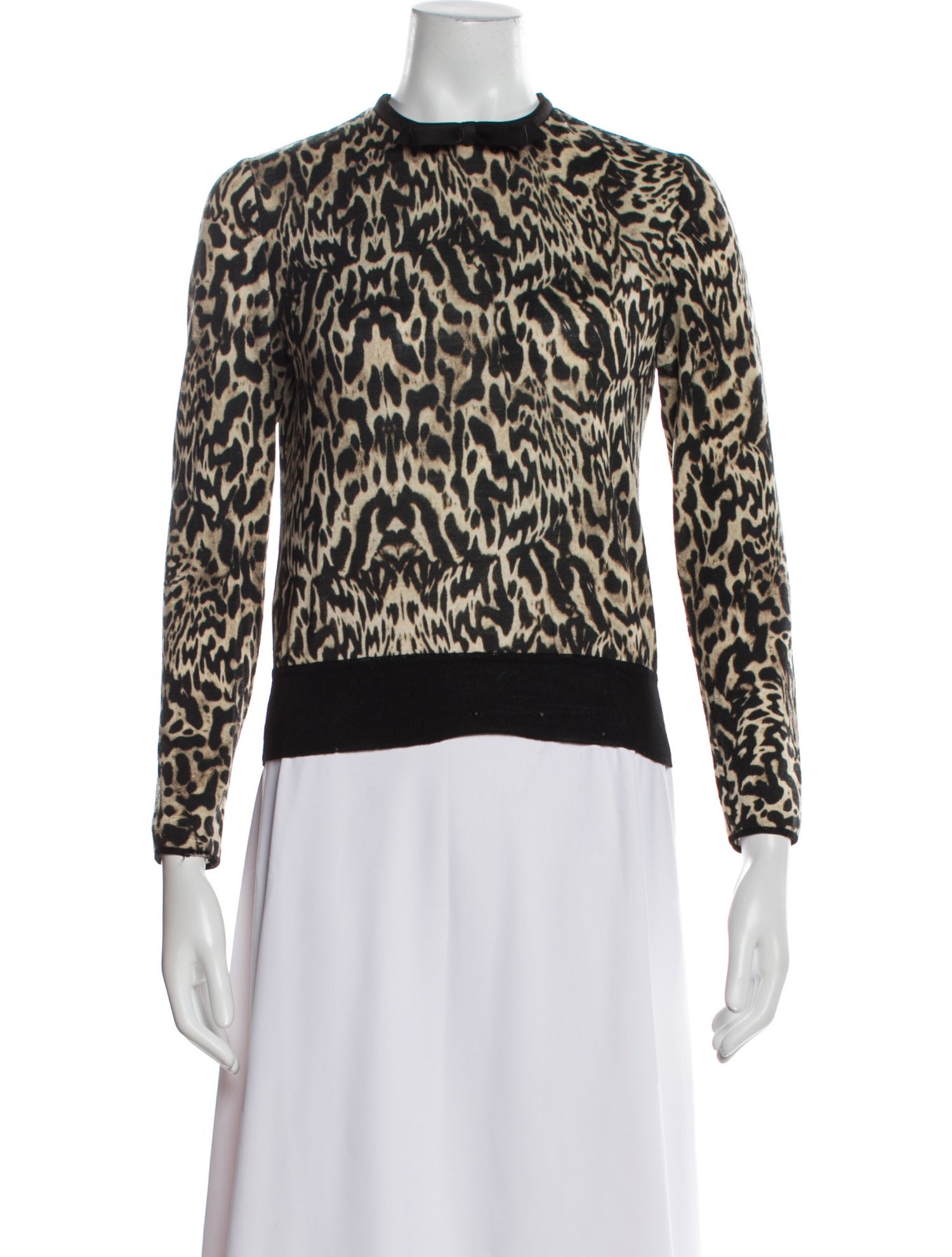 Giambattista Valli Virgin Wool Animal Print Sweatshirt
