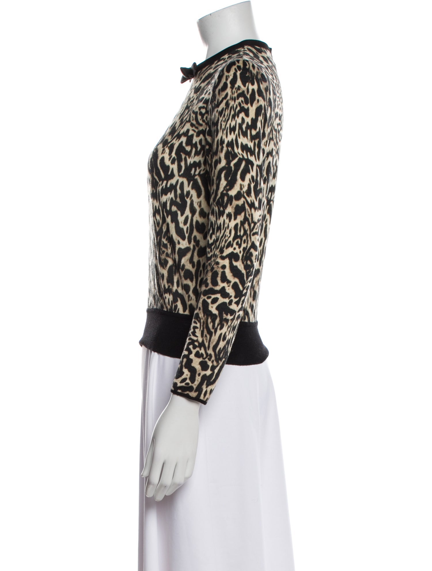 Giambattista Valli Virgin Wool Animal Print Sweatshirt