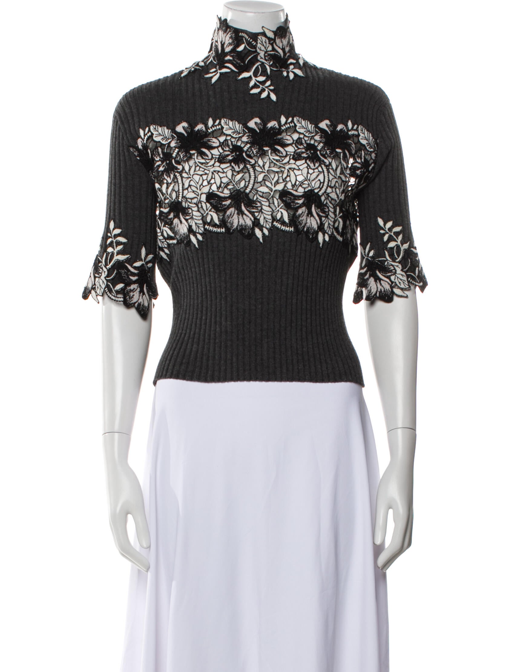 Giambattista Valli Wool Lace Pattern Sweater