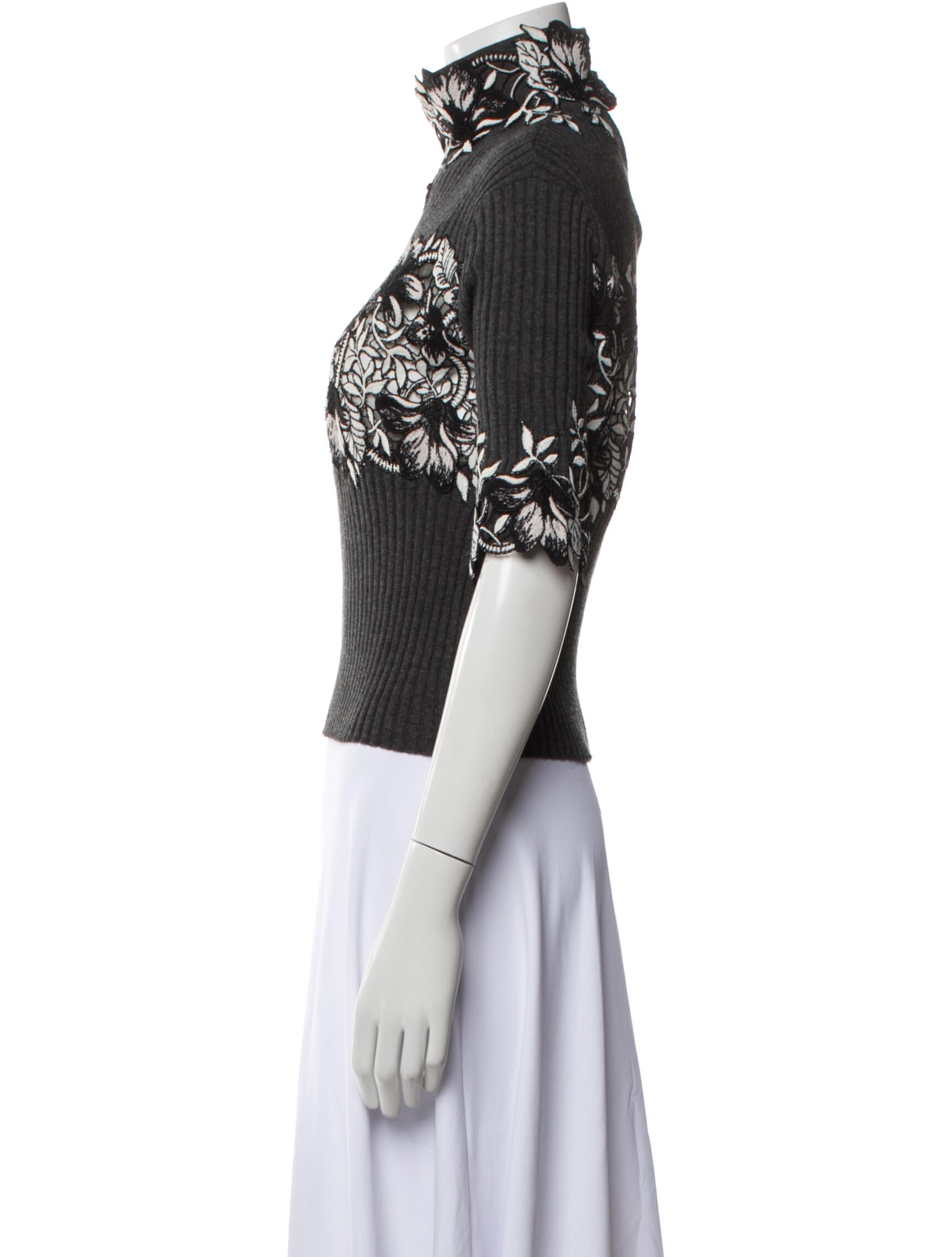 Giambattista Valli Wool Lace Pattern Sweater