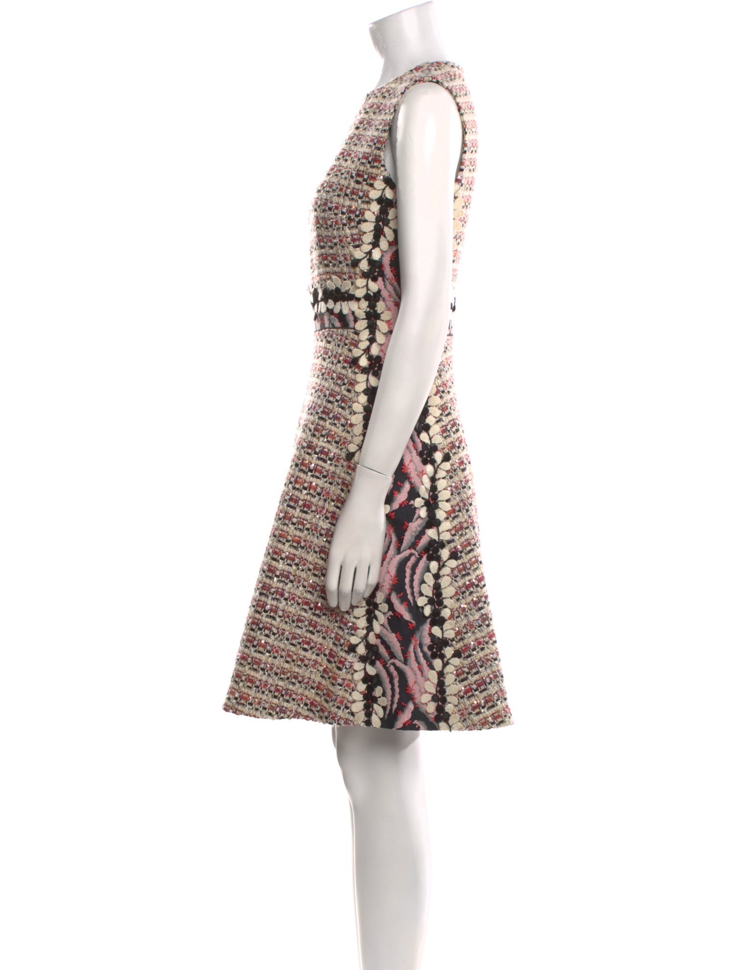 Giambattista Valli Tweed Pattern Knee-Length Dress
