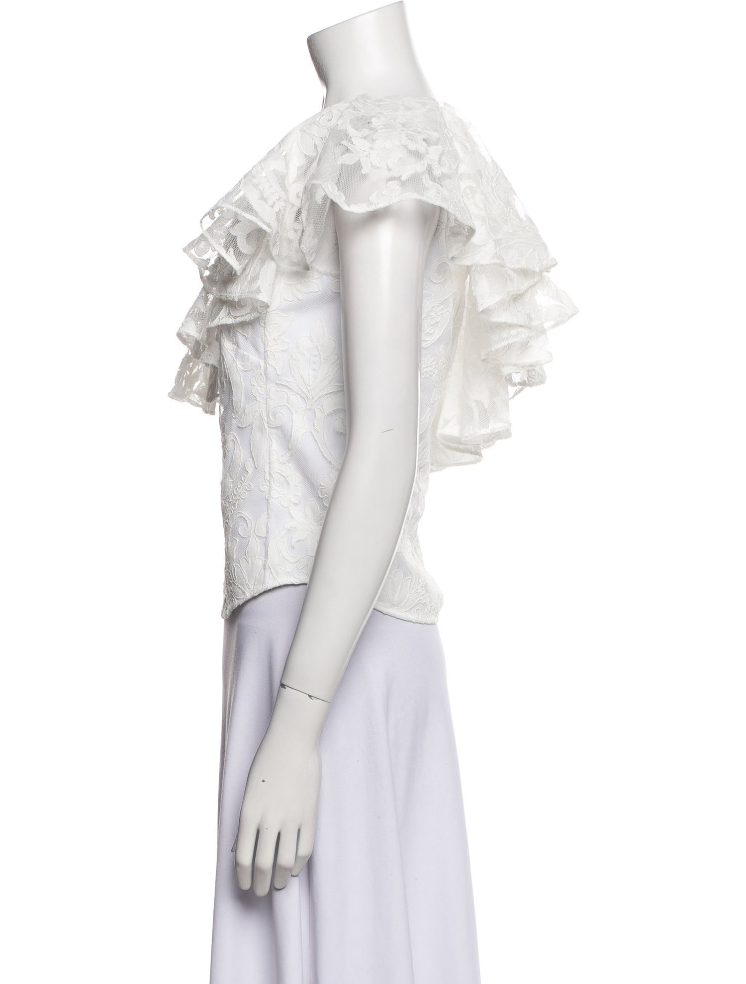 Giambattista Valli One-Shoulder Short Sleeve Crop Top w/ Tags