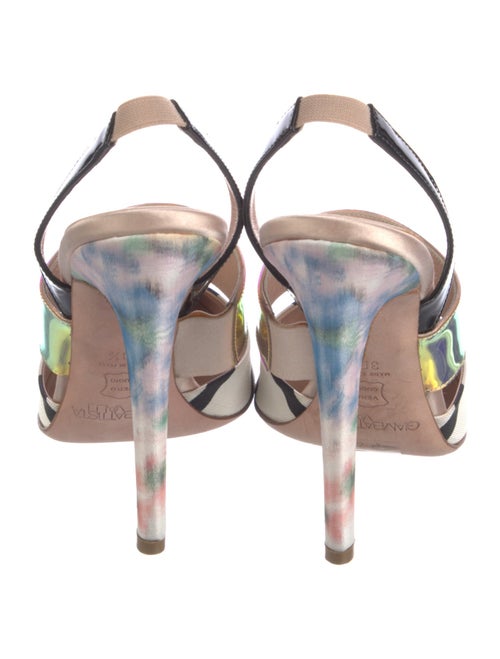 Giambattista Valli Canvas Animal Print Slingback Pumps