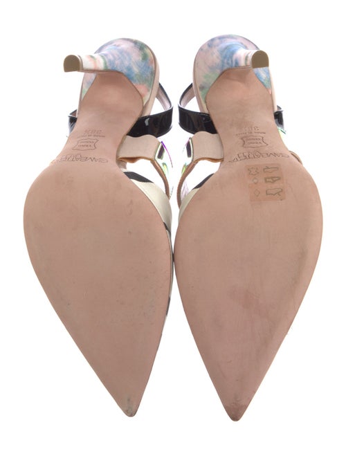 Giambattista Valli Canvas Animal Print Slingback Pumps