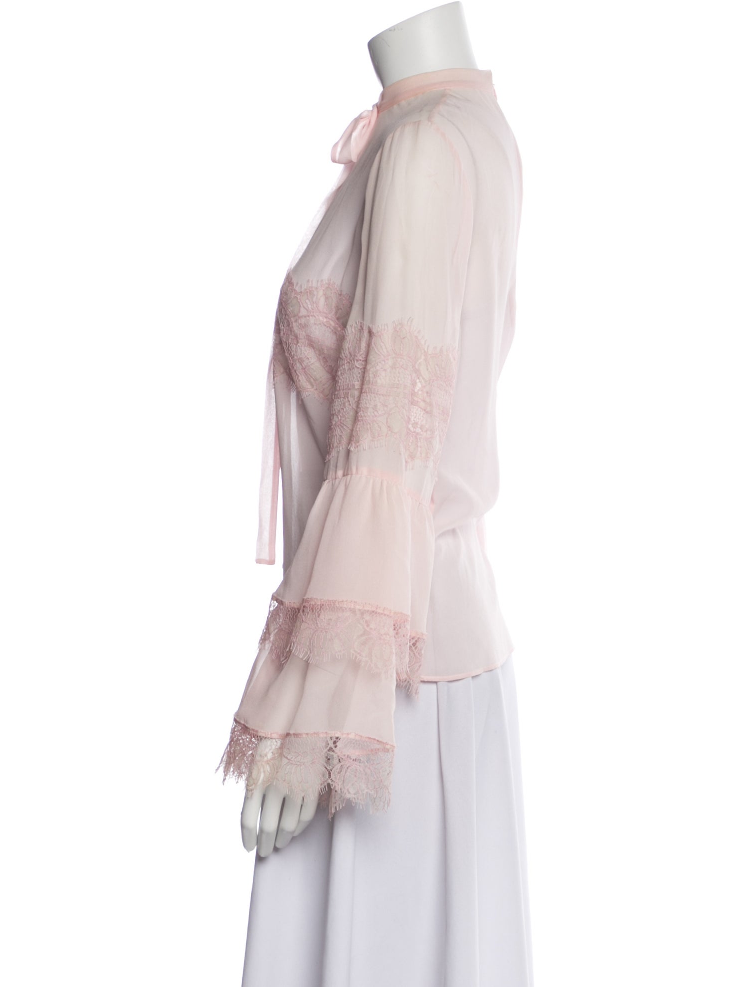 Giambattista Valli Silk Mock Neck Blouse