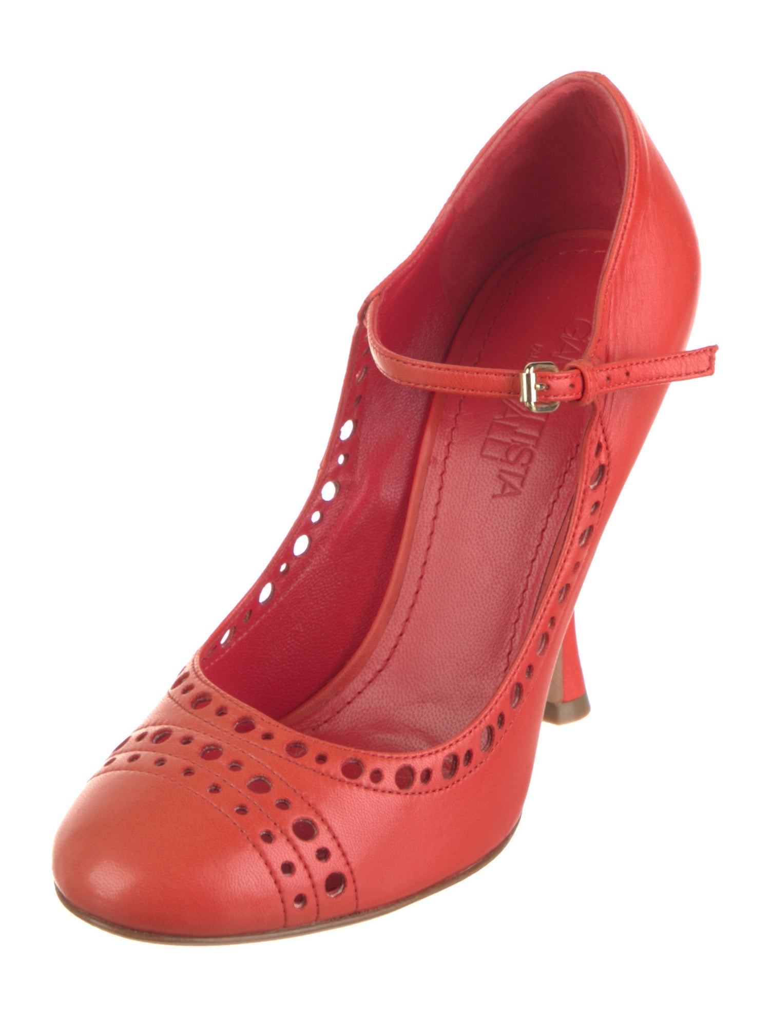 Giambattista Valli Leather Lasercut Accents Pumps