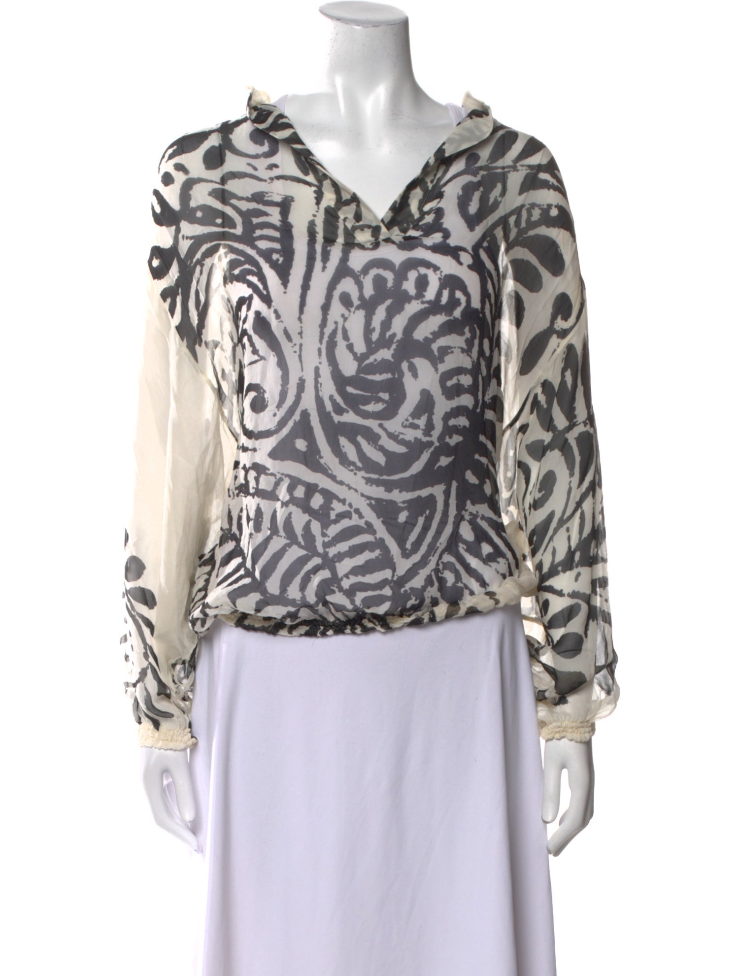 Giambattista Valli Silk Printed Blouse