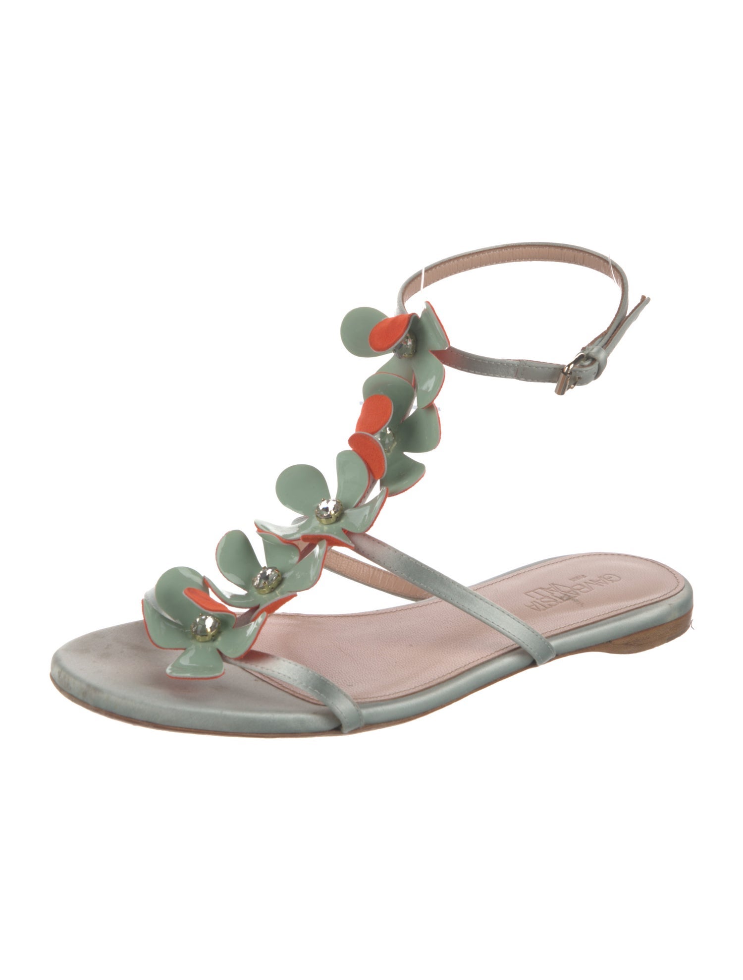 Giambattista Valli Satin T-Strap Sandals