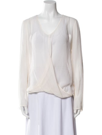 Giambattista Valli V-Neck Long Sleeve Blouse