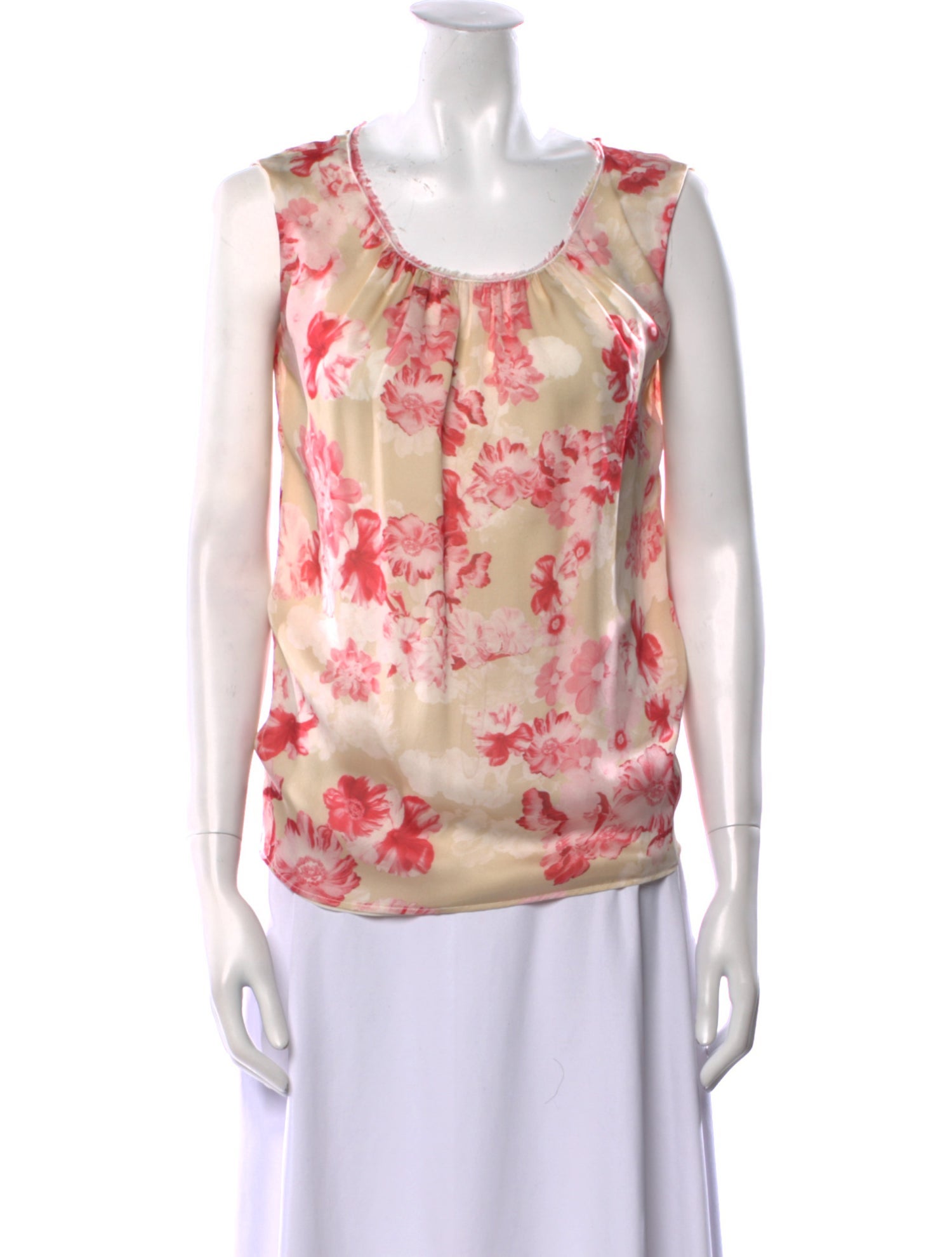 Giambattista Valli Floral Print Scoop Neck Top