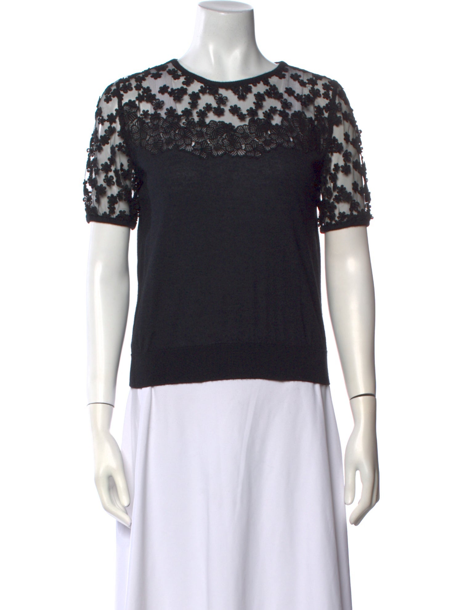 Giambattista Valli Cashmere Lace Pattern Sweater