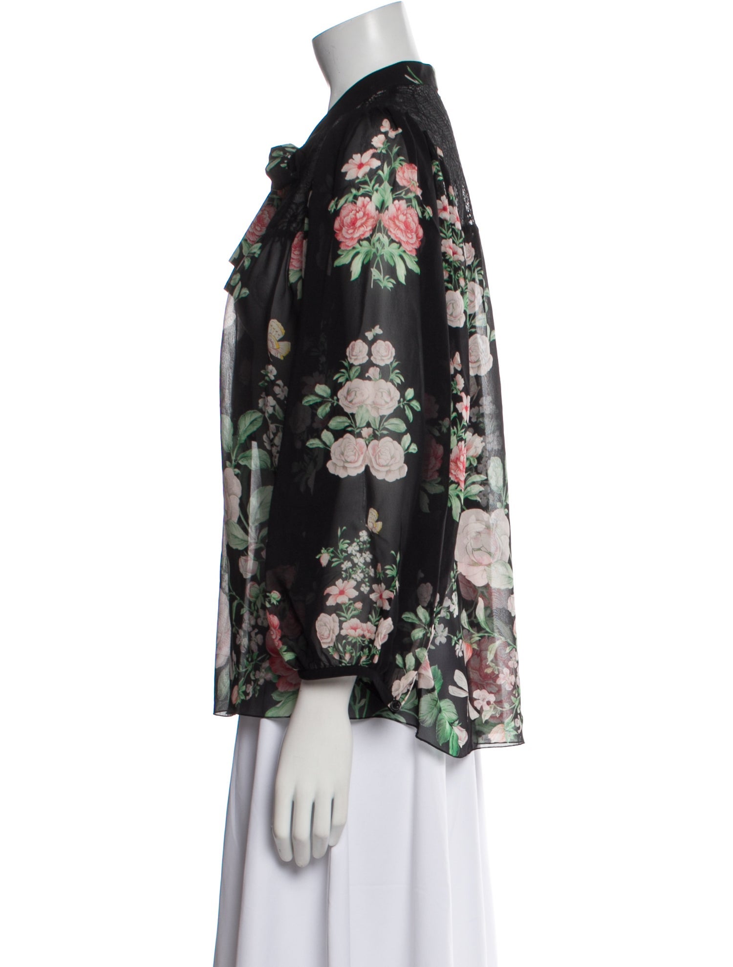 Giambattista Valli Silk Floral Print Blouse