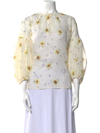 Giambattista Valli Silk Floral Print Blouse
