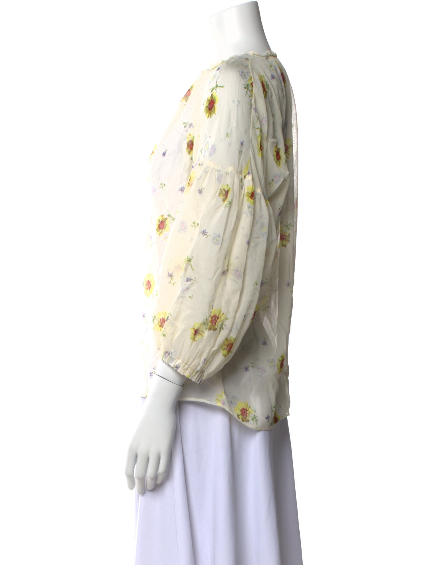 Giambattista Valli Silk Floral Print Blouse