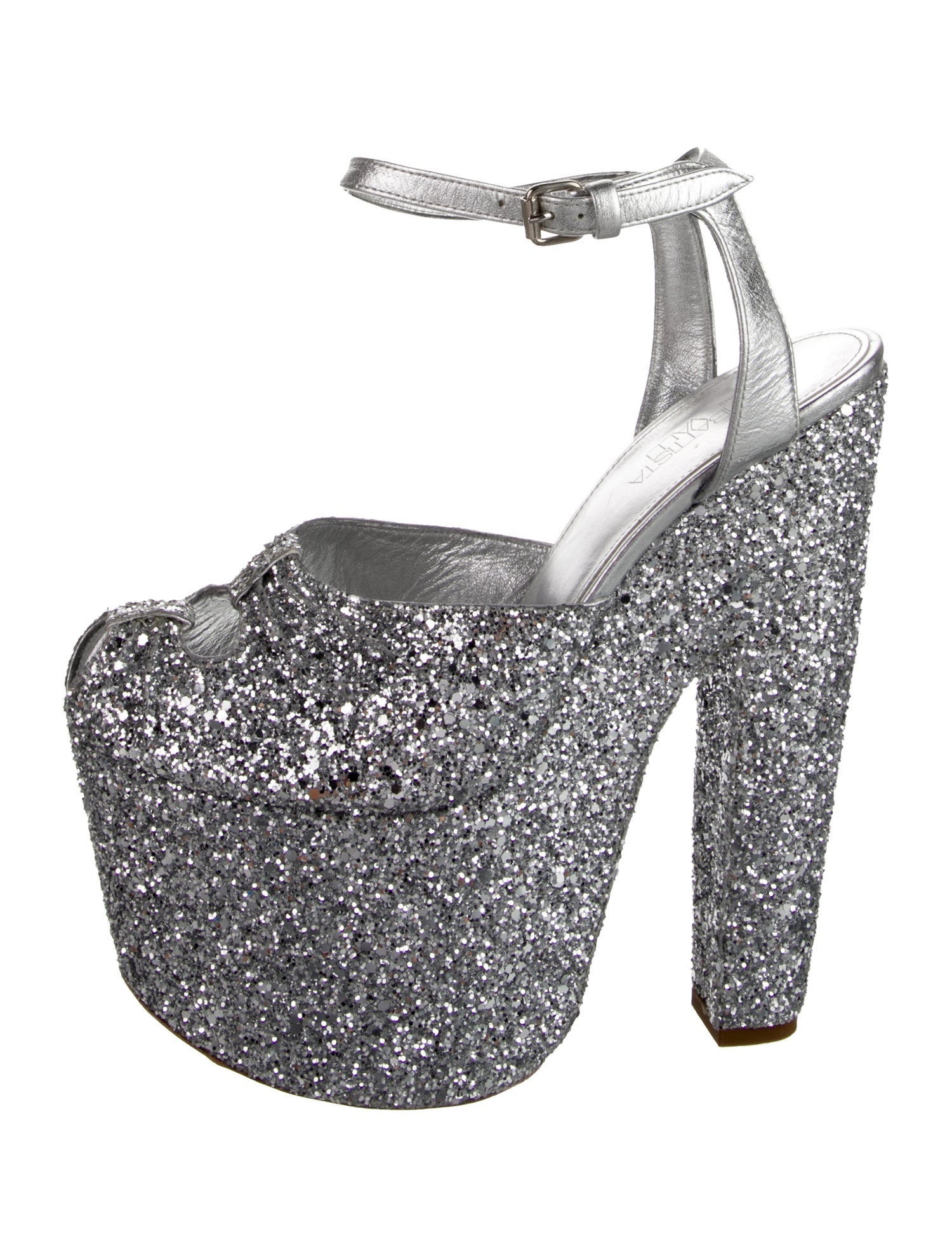 Giambattista Valli Glitter Glitter Accents Slingback Pumps