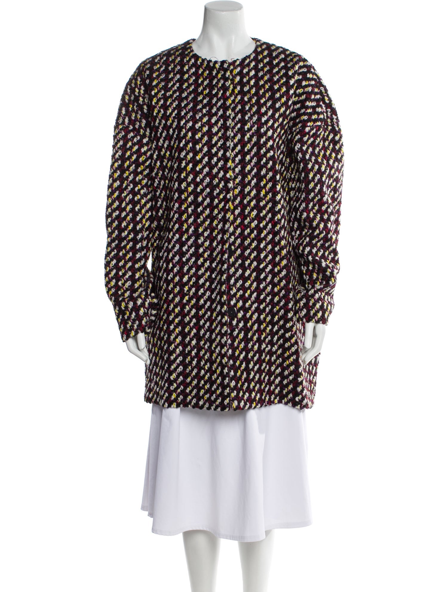 Giambattista Valli Virgin Wool Printed Coat w/ Tags