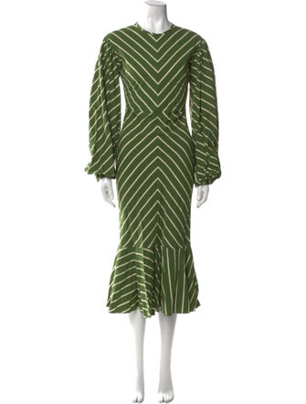 Giambattista Valli Striped Midi Length Dress