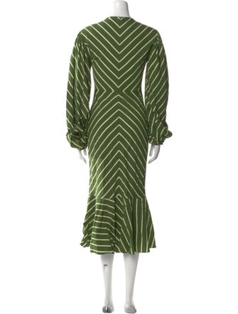 Giambattista Valli Striped Midi Length Dress