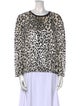 Giambattista Valli Animal Print Scoop Neck Blouse