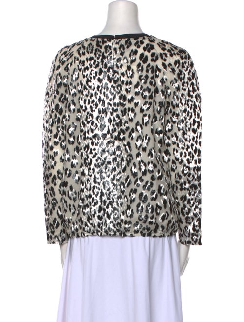 Giambattista Valli Animal Print Scoop Neck Blouse