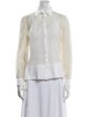 Giambattista Valli Long Sleeve Button-Up Top