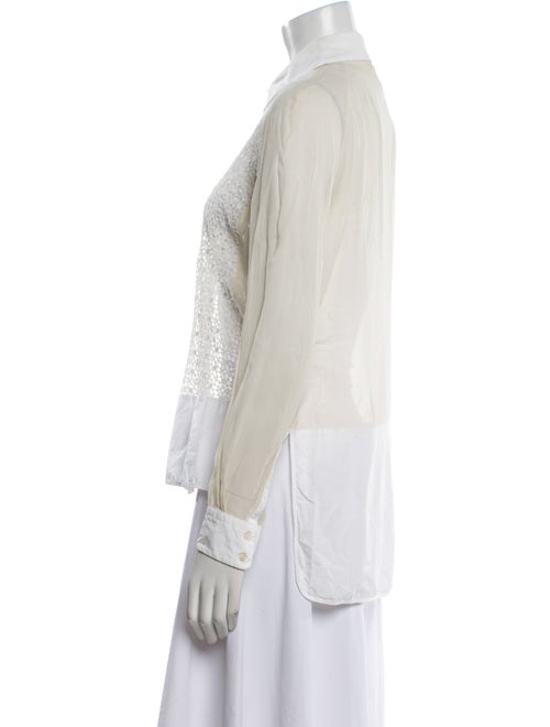 Giambattista Valli Long Sleeve Button-Up Top