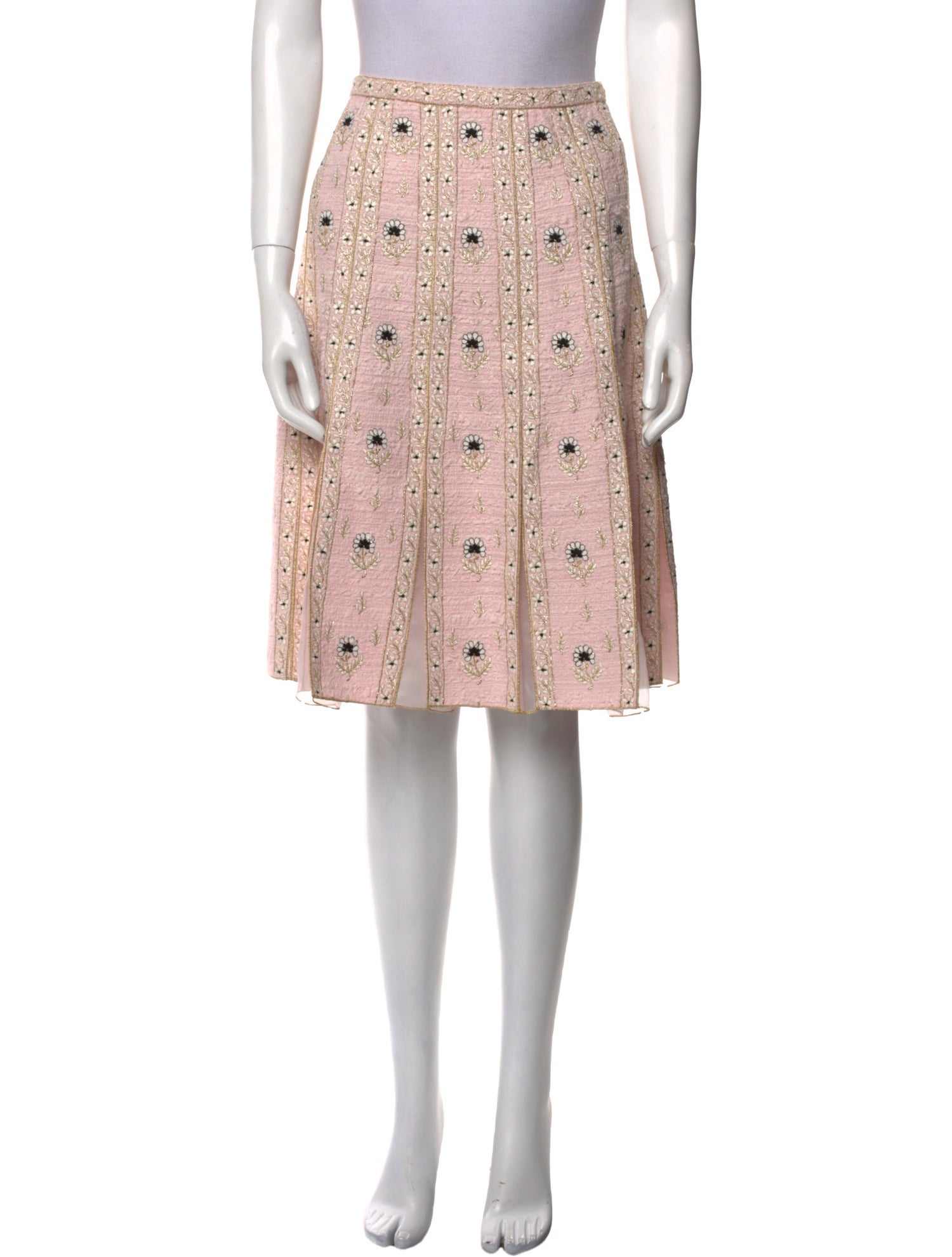 Giambattista Valli Tweed Pattern Knee-Length Skirt w/ Tags