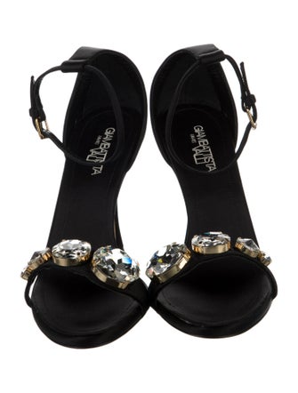Giambattista Valli Satin Slingback Sandals